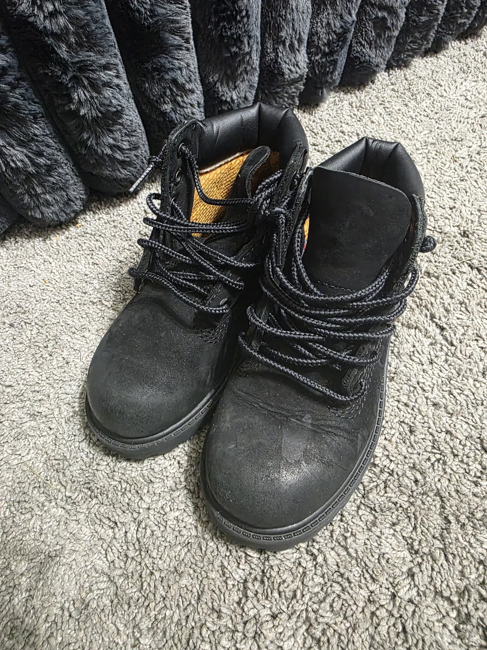 Timberland Kids Black Lace-Up Work Boots